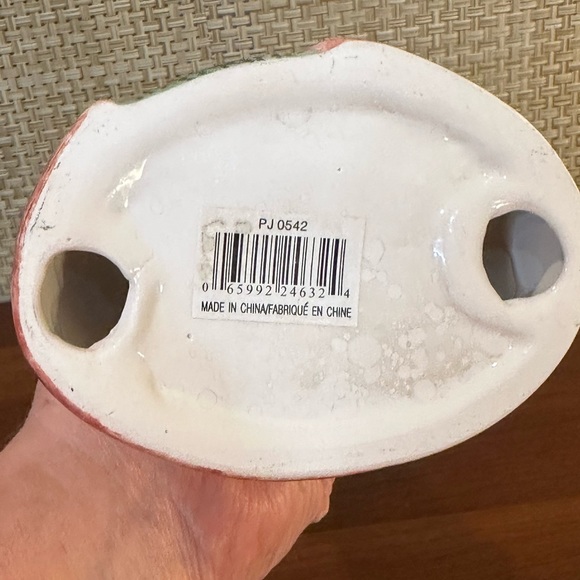 ππHPπNWOT Modern Tall Santa Pencil Figurine Iridescent Ceramic - Picture 9 of 9